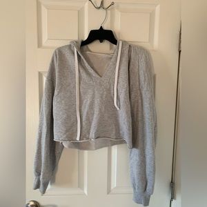 Light gray cropped hoodie